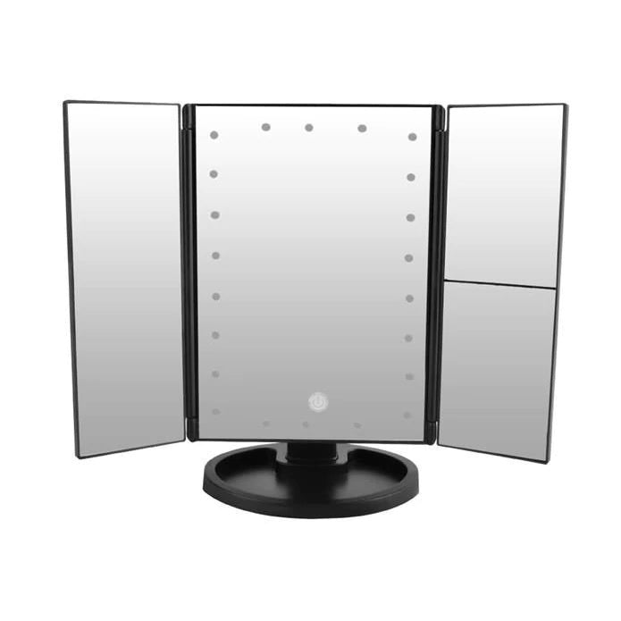 Oglinda cosmetica extensibila cu LED si buton tactil